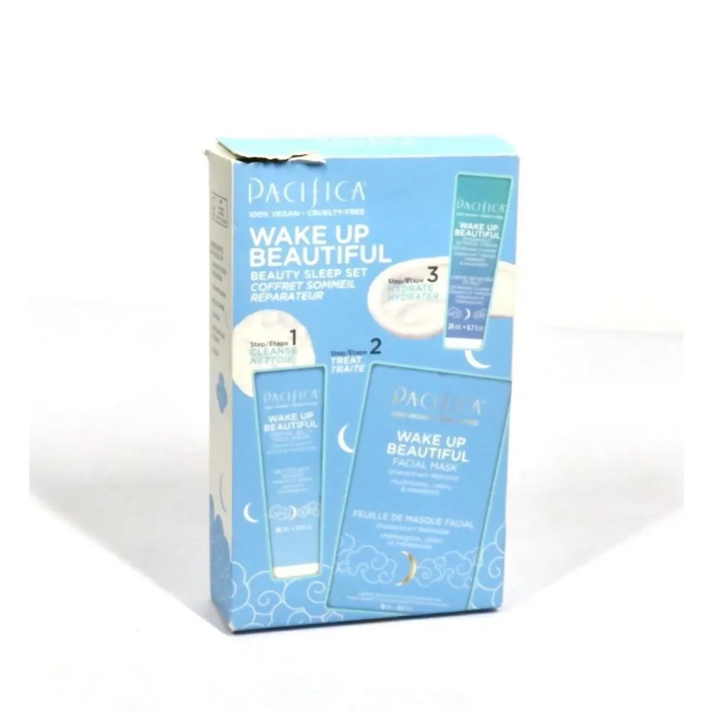 Pacifica Wake Up Beautiful Beauty Sleep Set 3 Pc Set Anti Aging NIB